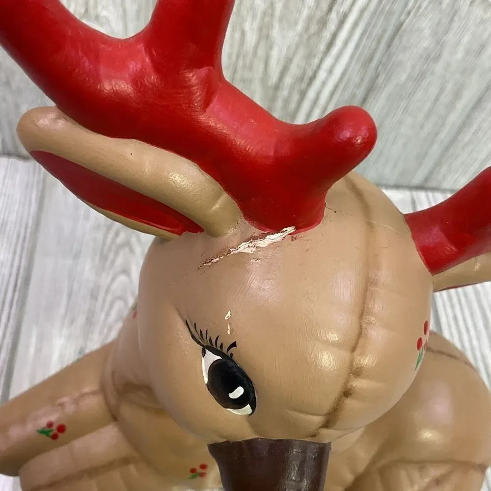 Vintage Hand Painted Kimple Molds Christmas Reindeer Set 6 1988
